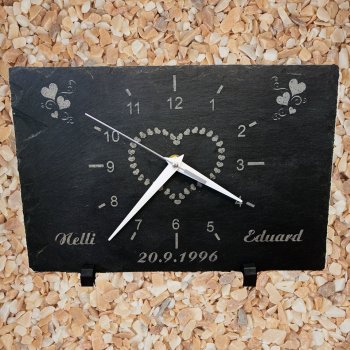 Personalisiert Schieferplatte mit Uhr